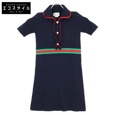 525530X1635 Sherry Line GG Pearl Button Knit Dress Dress 6 NavyUsed