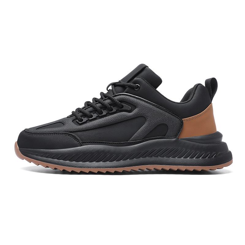 2024 autumn and winter new microfiber leather sports casual shoes men's shoes casual board shoes dad shoes fashion trendy shoes
