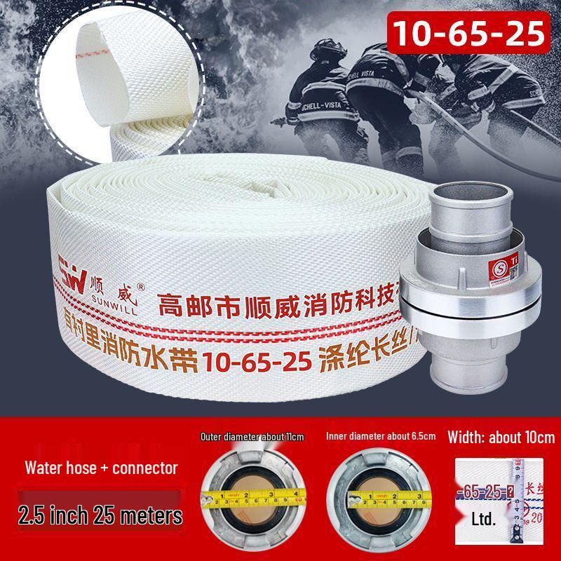 High Pressure 65ft Fire Hose & Hydrant Connector with Explosion-Proof Water Gun, 20/25m