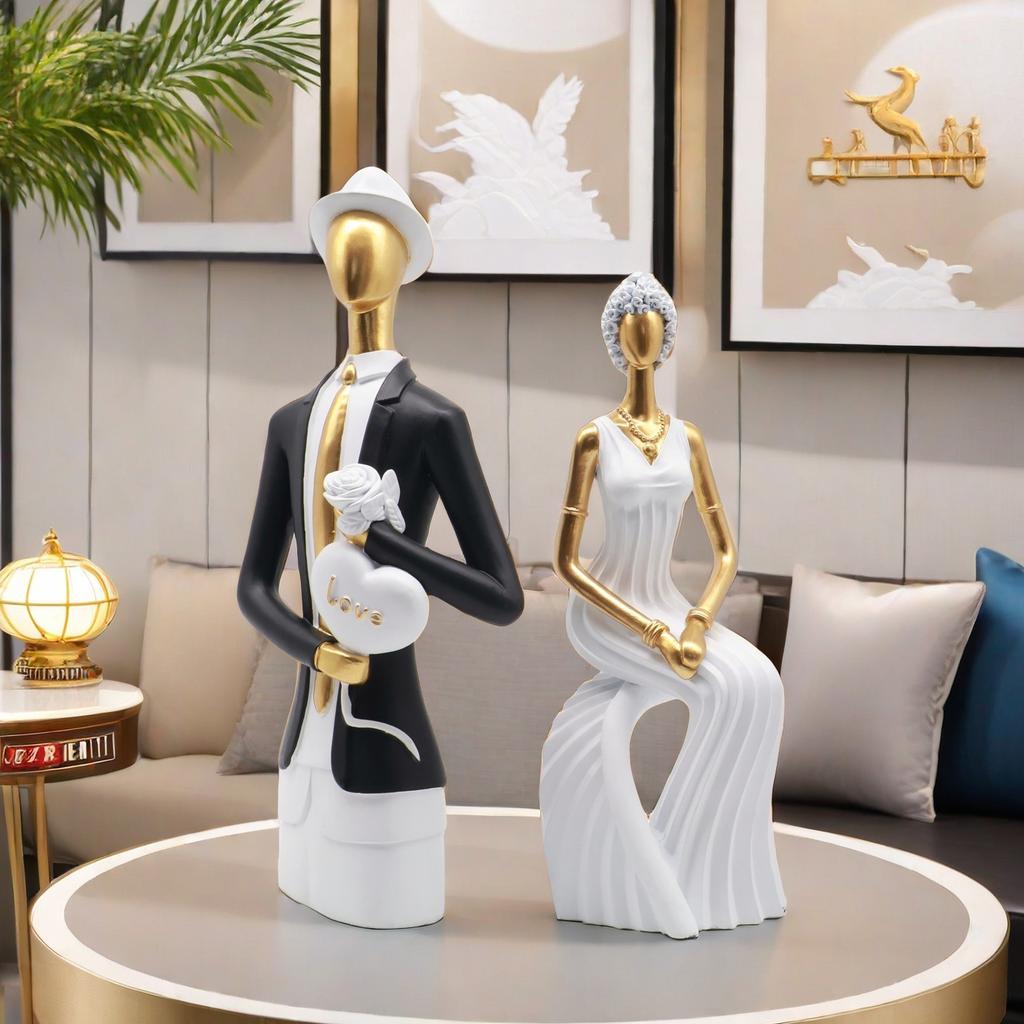 Nordyckie Ozdoby dla Pary Dekoracja Domu Dekoracja Świąteczna Atmosfera Rzemiosło z Żywicy Prezenty Ślubne