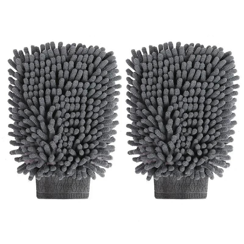 1/2PCS Car Detailing Wash Gloves Double Sided Multifunction Gloves Motorcycle Wash Tools Care Cleaning Car Accessories