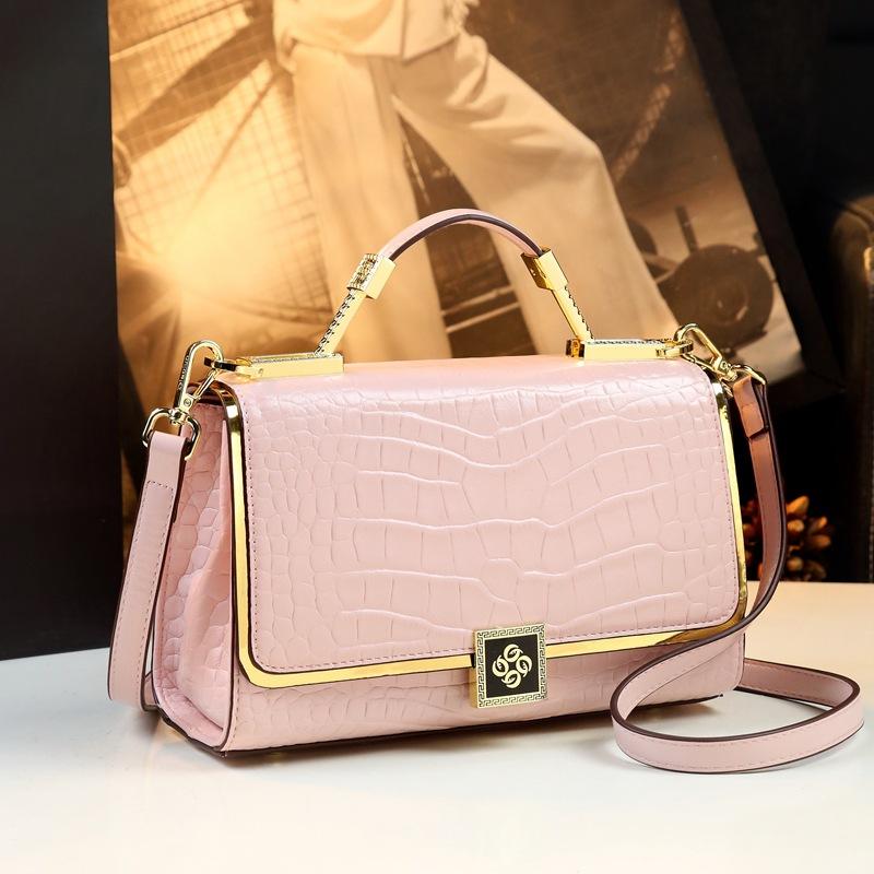 Underarm Leather Crocodile Pattern Single-shoulder Small Bag, Versatile Commuter Crossbody Bag, Himalayan Hand-held Small Square