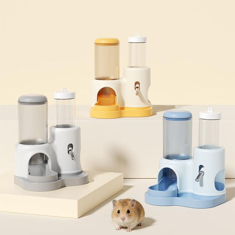 2-in-1 Hamster Automatisches Futter- und Wasserspender-Set Für Kleintiere Meerschweinchen Rennmaus Käfigzubehör Kleintierbedarf