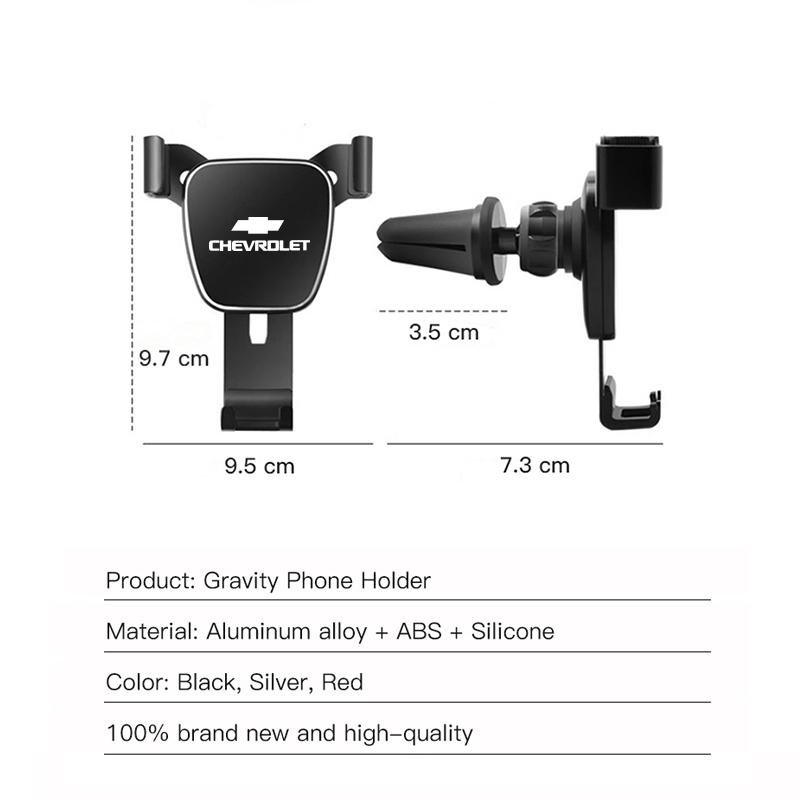 Car Phone Holder Mobile GPS Stand Vent Mount Accessories For Chevrolet Corvette Montana TrailBlazer Silverado Traverse Camaro