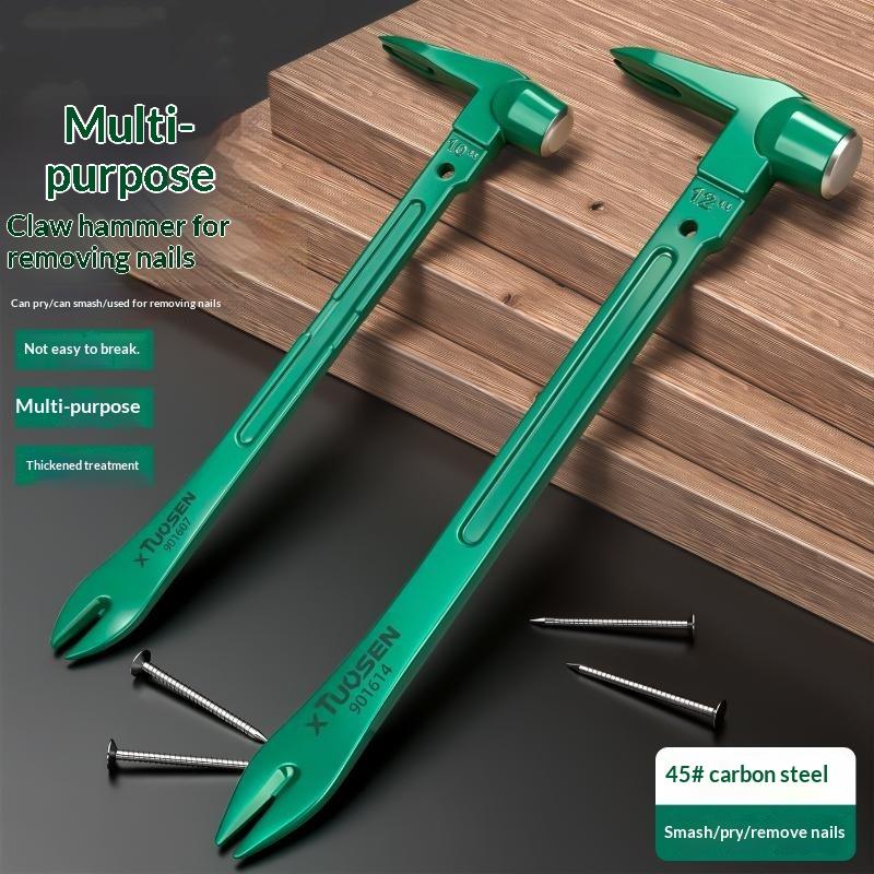 Multi-Functional Pry Bar Nail Puller Hammer Integrated Claw Hammer Woodworking Crowbar Tire Lever Hand Tool For Nail Removing