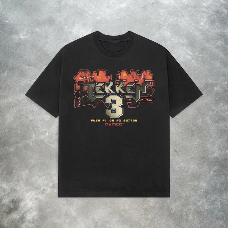 

Retro Ps2 Tekken 3 Vintage Y2K Video Game T Shirt Graphic Tee pure Cotton Heavyweight Grunge Streetwear Aesthetic XL