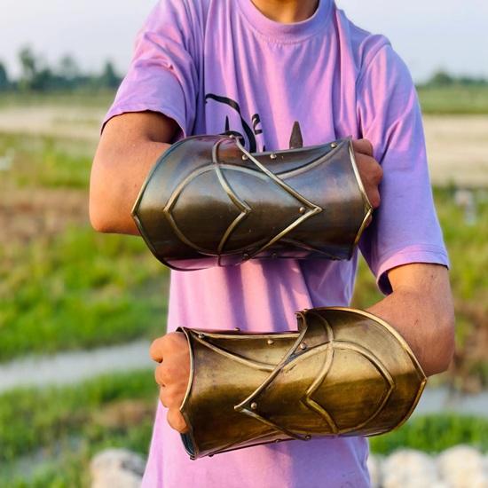 Ruka Loket Sada Středověká Zbroj Chránič Ruky Rytíř Cosplay Halloweenský Kostým Nejlepší Dárek pro Něj