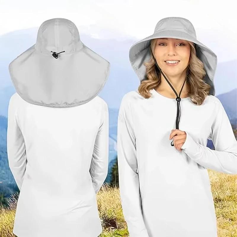 1/2/4PCS Summer Waterproof Fisherman HatOutdoor Hiking Fishing Sun Protection Hat Cycling Big Eave Neck Protection Sun Hat