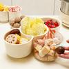 Rotating Divided Hot Pot Serving Tray Stackable Vegetable Ingredient Organizer with Draining Function Space-Saving Prep Platter for Family Meals &