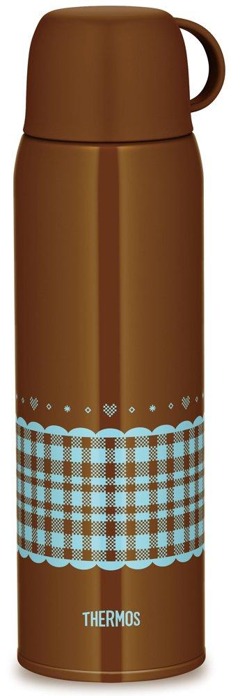 Thermos Vacuum Insulated 2-Way Bottle, 1.03L/1.0L, Check Brown, FHO-1000WF CHBR