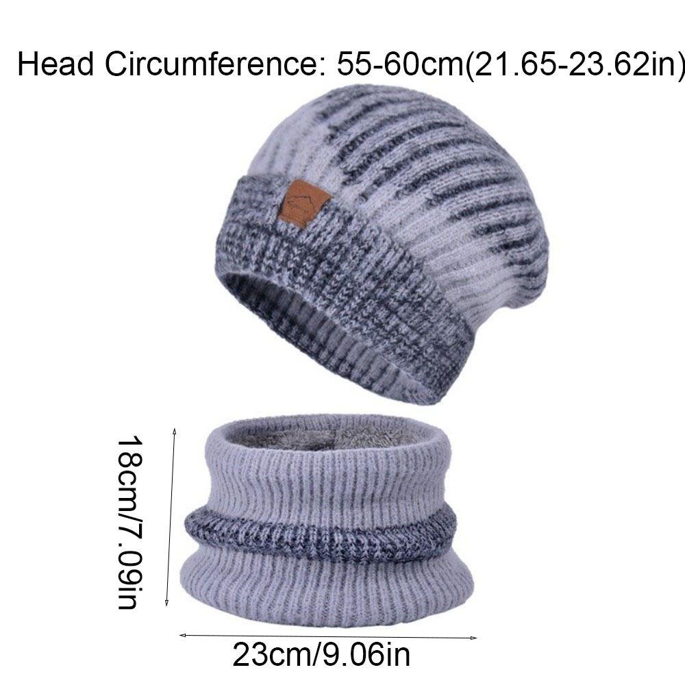 soft Winter Beanie Hat Scarf Set Thicken Stylish Design Thermal Knit Cap Thermal Protection Fleece Lined Warm Wool Hat Women/men