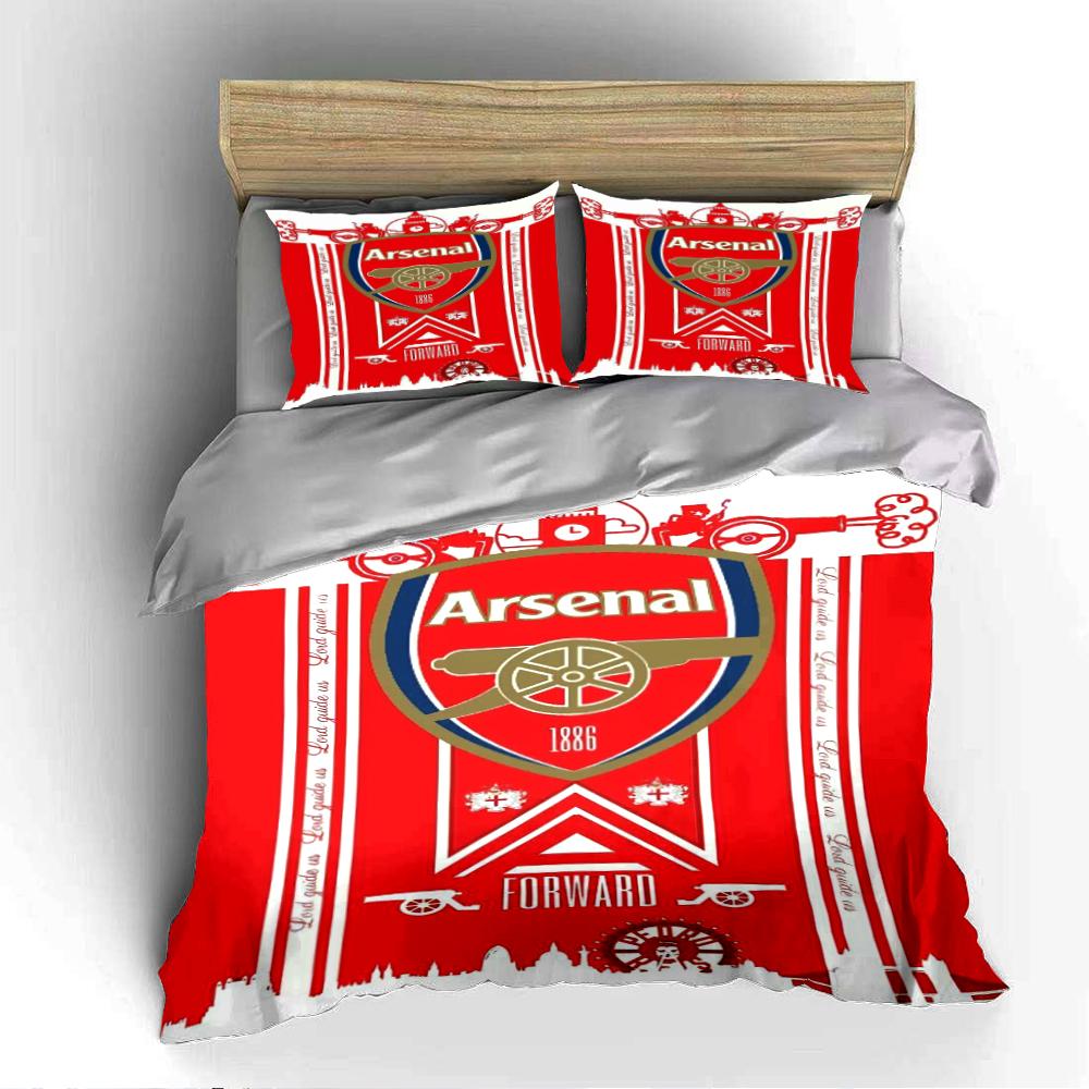 Set Biancheria da Letto a Tema Calcio Arsenal Set Biancheria da Letto (1 copripiumino, 2 federe, piumino non incluso)