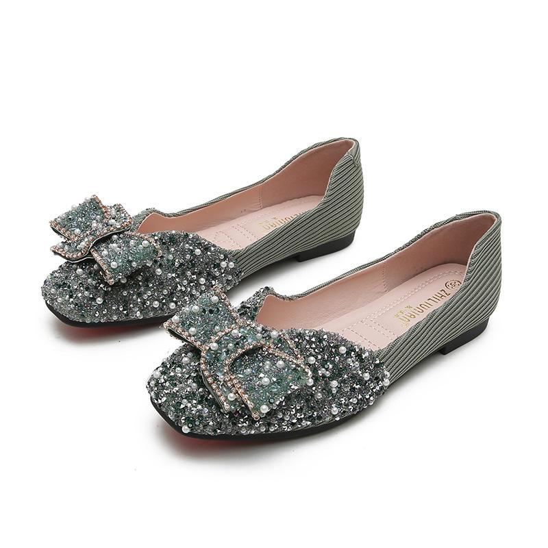 

Весна новые туфли-лодочки с квадратным носком, жемчугом и стразами, на мягкой подошве, повседневные, больших размеров до 43