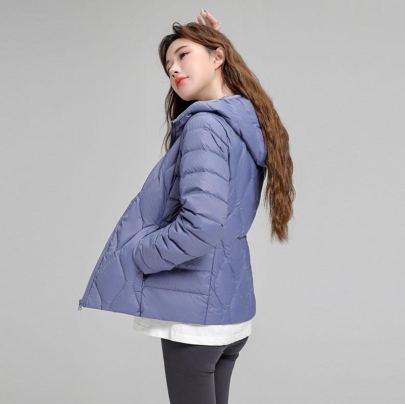 New Winter Large Size Light Women's Down Jacket Hooded White Duck Down Warm Large Size Jacket Short Trendy