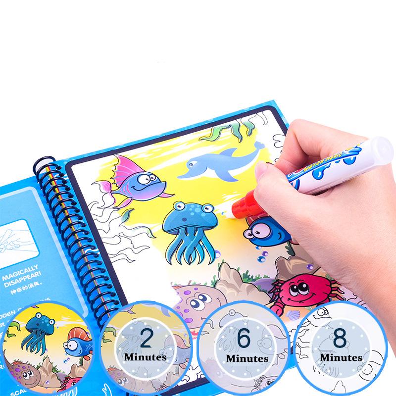 Montessori Toys Magic Water Drawing Book Reusable Coloring Book  Sensory Early Education Toys For Kids Birthday Gift Diy Doodle