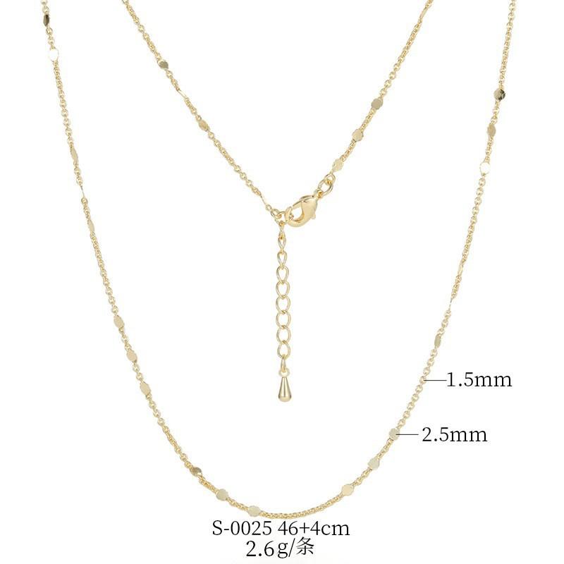 14K Gold Plated Copper DIY Plain Necklace Chain O Twist Snake Multiple Sizes