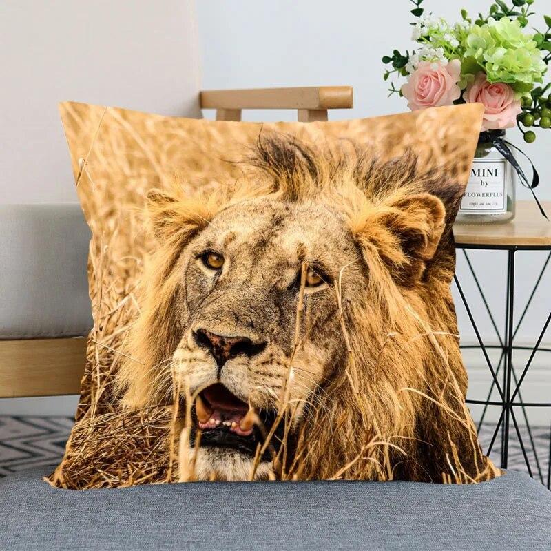 New Arrival Lion Animal Pillowcase Home Decoration  Invisible Zipper