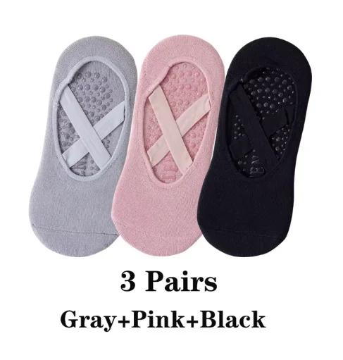 3 Pairs/5 Pairs/1 Pair Yoga Socks Women Cotton Silicone Non-slip Pilates Grip Towel No-Show Barre Breathable Bandage Sports Sock