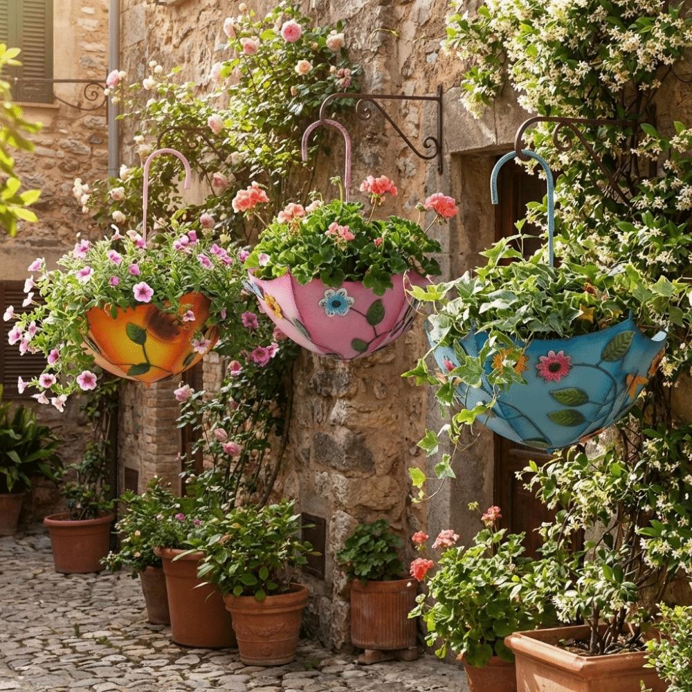 Żelazny Doniczka Kształt Parasola Wisząca na Ścianę Wieszak na Sukulenty Wewnątrz Zewnątrz