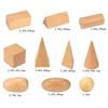 10Pcs/Set Wooden 3D Geometric Solids Learning Aids Kids Math Educational Toy