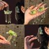 1/2Pcs Chinese Lotus Leaf Flower Hairpin Alloy Jewelry Hair Stick Trendy Long Tassel Hairpin For Women Girls Hair Accessory