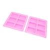 2Pcs Silicone Mold 6 Grids Heat Resistant Flexible Reusable Silicone Mold for Making Soaps Baking Cakes Muffins