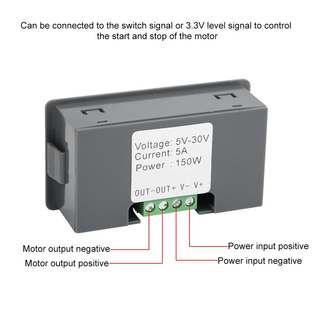 DC Motorstyring PWM Motorhastighetsregulator LED Lysdimmer Digital Skjerm Enkoder 5V 12V 24V