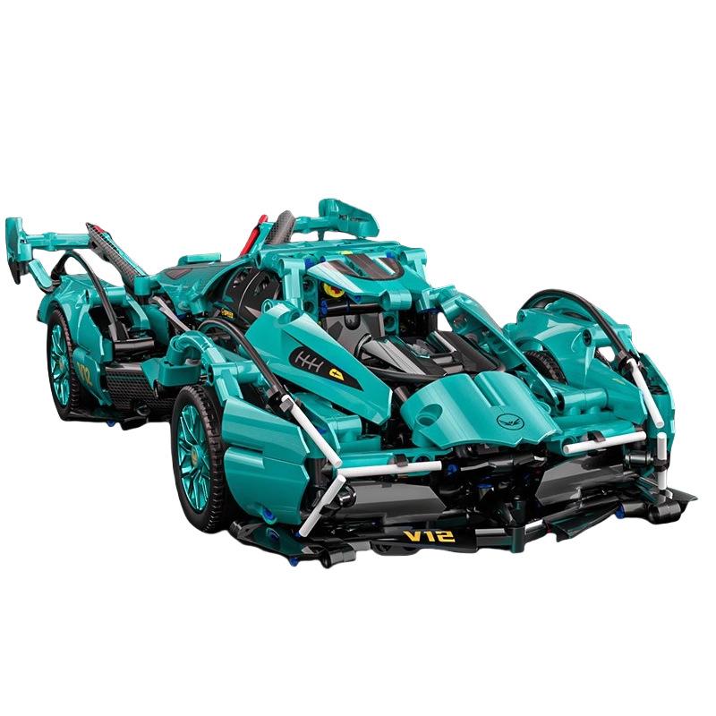 V12 Rennwagen Bausatz Auto Sportwagen Jungenspielzeug Baustein Mechanische Gruppe Fernbedienungsversion Mechanische Verbindung