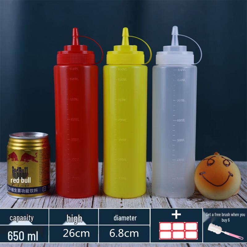 ZISIZ Plastic Squeeze Sauce Bottles (3-Pack)