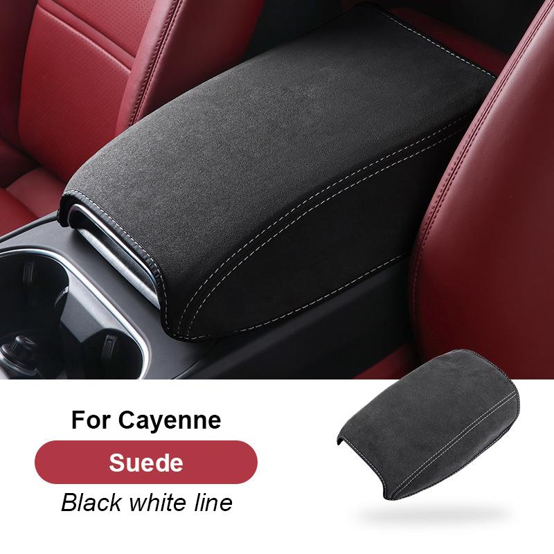 Per Porsche Cayenne 2018-2025 Coperchio Cuscino Scatola Bracciolo Auto in Camoscio Guscio Protettivo Bracciolo Console Centrale Interna