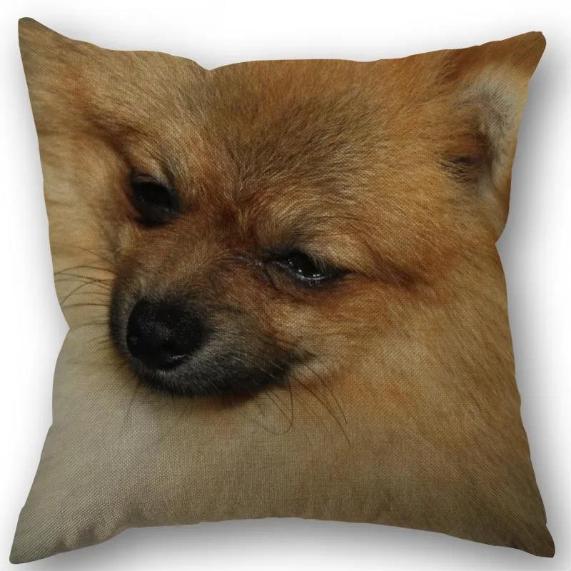 New Custom Pomeranian Dog Pillowcase Cotton Linen Fabric Square Zipper Pillowcase 45X45Cm Wedding Decorative Pillow Cover
