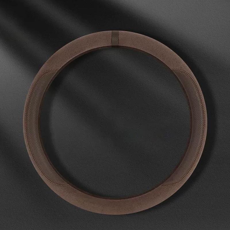 Semišový poťah na všetky ročné obdobia Poťah na volant auta Ultra tenký Protišmykový Tvar D Okrúhly Priedušný Ochranný poťah na volant auta