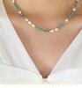 European-American Fashion Blue Stone & Freshwater Pearl Necklace