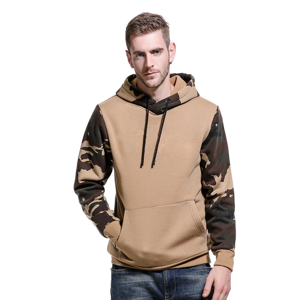Men's Autumn/Winter Camouflage Color Block Hoodie - American Retro Trend