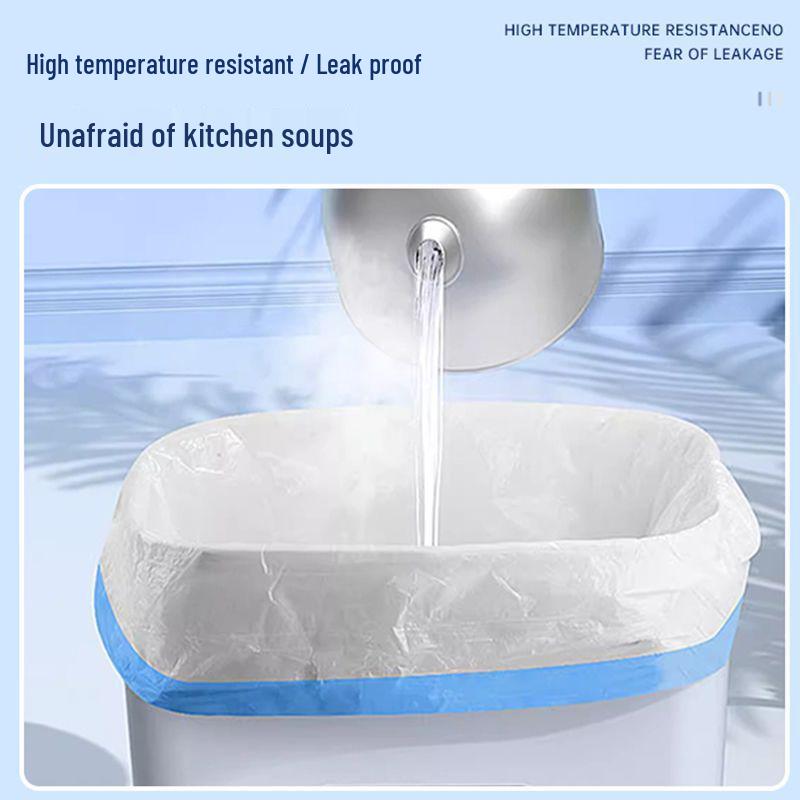 Large White Kitchen Trash Bags with Drawstring Handles - Thick, Disposable Plastic for Home Use