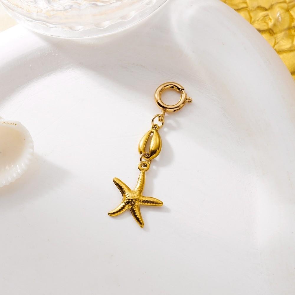 Stainless Steel Bikini Buckle Pendant Red Coral Swimwear Jewelry New Bikini Charms Set  Women