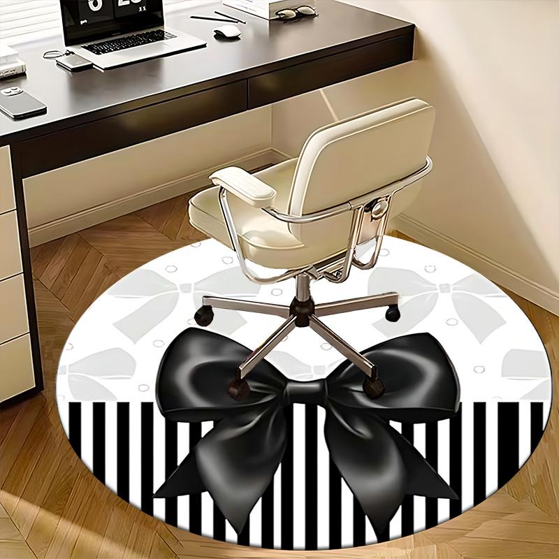 Schwarze Schleife Büro Teppich Stuhlmatten, Heimdekor, Sofateppich, Büroteppich Geschenk für Schlafzimmer, Wohnzimmer, Verschiedene Räume1118018a