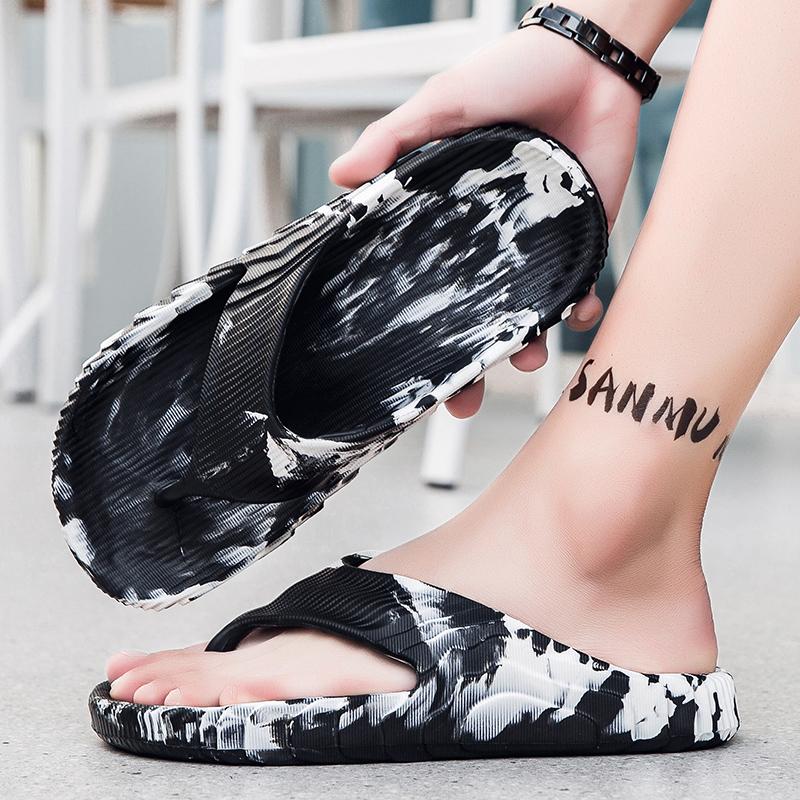 Fashion Green Men's Slippers 2025 New Fashion Printed Male Flip Flop Casual Vacation Beach Shoes Indoor Non-Slip EVA Flip Flop Sandals