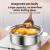 Stainless Steel Steamer Pot 4-Person Capacity Stew Pot for Porridge Soup Induction Cooktop Compatible Heat-Resistant Hard Boiled Egg Cooker for