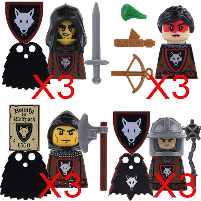 Kompatybilne MOC Średniowieczne Klocki Budowlane Postacie Żołnierze Smoczy Rycerze Czarny Lew Orzeł Zabawka Prezent Klocki Rolnik Żołnierz X048