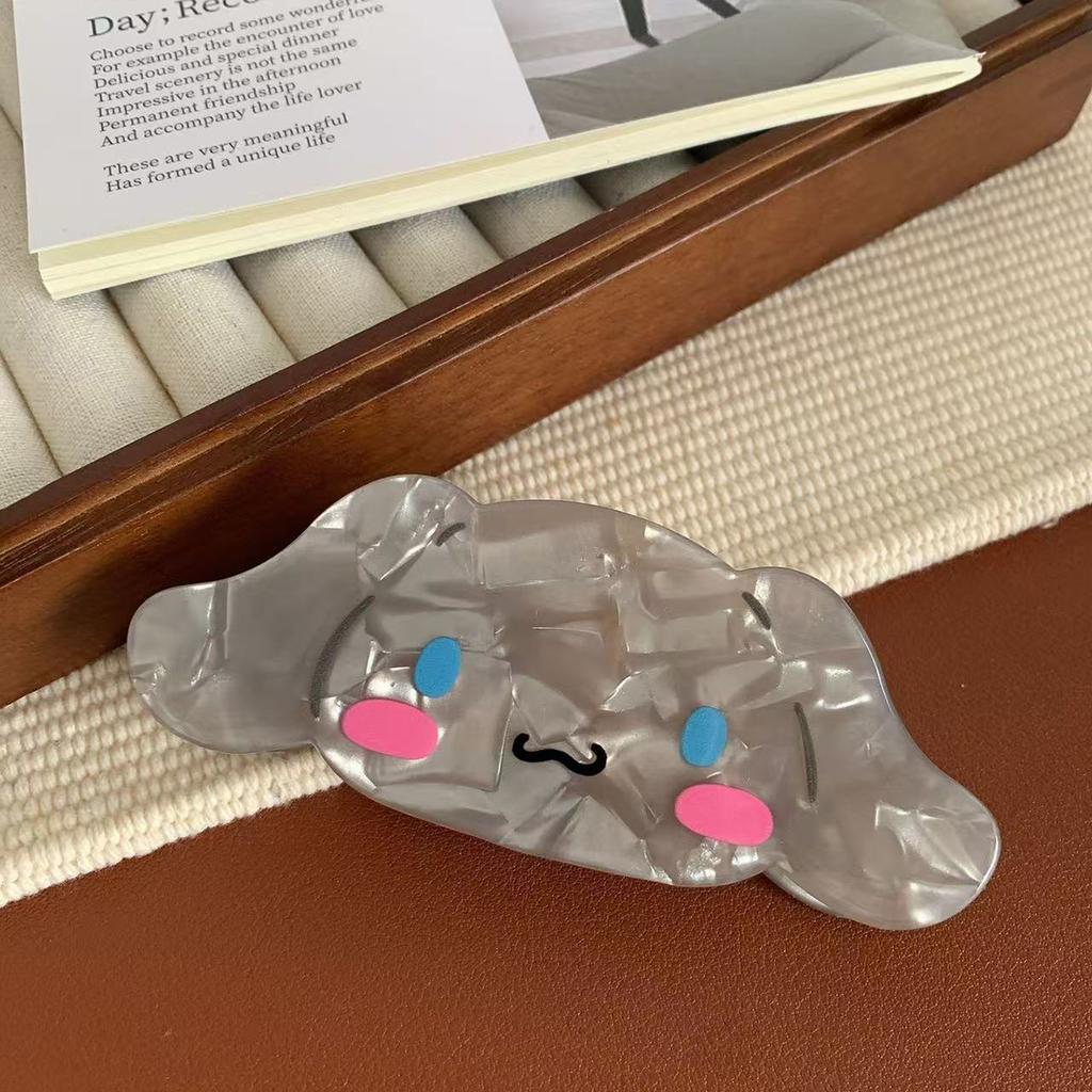 1 Stück superniedliche Haarspange mit Cartoon-Hund, Haarspange aus Acryl mit Cartoon-Tiermotiv, Haarspange mit Hai-Motiv für den Hinterkopf