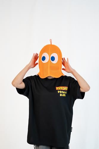 [Primal Blue] PAC-MAN 45. Jubiläum Ganzgesichts-Geist-Saunahut mit Pac-Man, Inky, Clyde und Pinky (Orange)