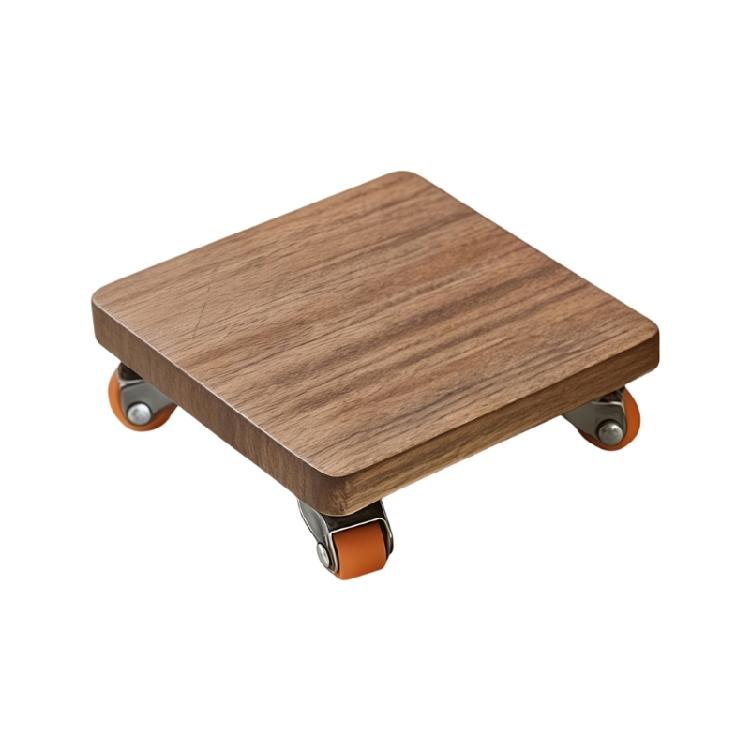 

Stylish Square Wooden Drink Pad With Wheel For Easy Movement Cup Coaster For Home Offices And Cafes Use 1
