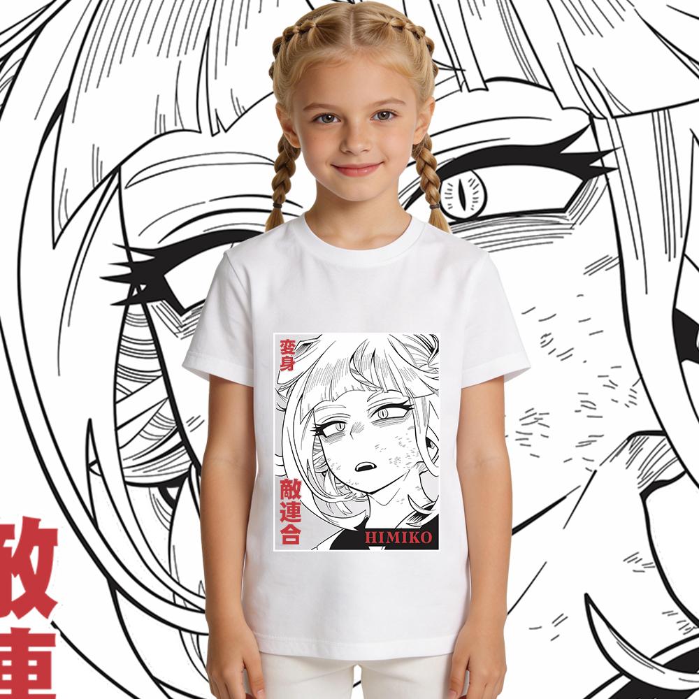 My Hero Academia Himiko Toga Anime Print Cotton T Shirt for Boys Girls Kids Daily Wear Soft Casual Top