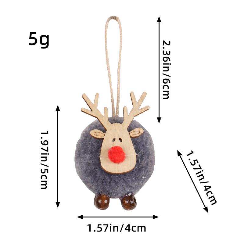 2024 New Christmas Deer Hair Ball Pendant, New Elk Felt Pendant, Holiday Christmas Tree Decoration