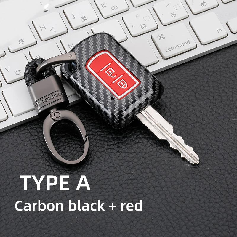 Abs Carbon Auto Schlüsselhülle Case Für Mitsubishi Asx Ash Outlander Lancer Ex Galant Pajero L200 2 Tasten Schlüsselanhänger Schutz
