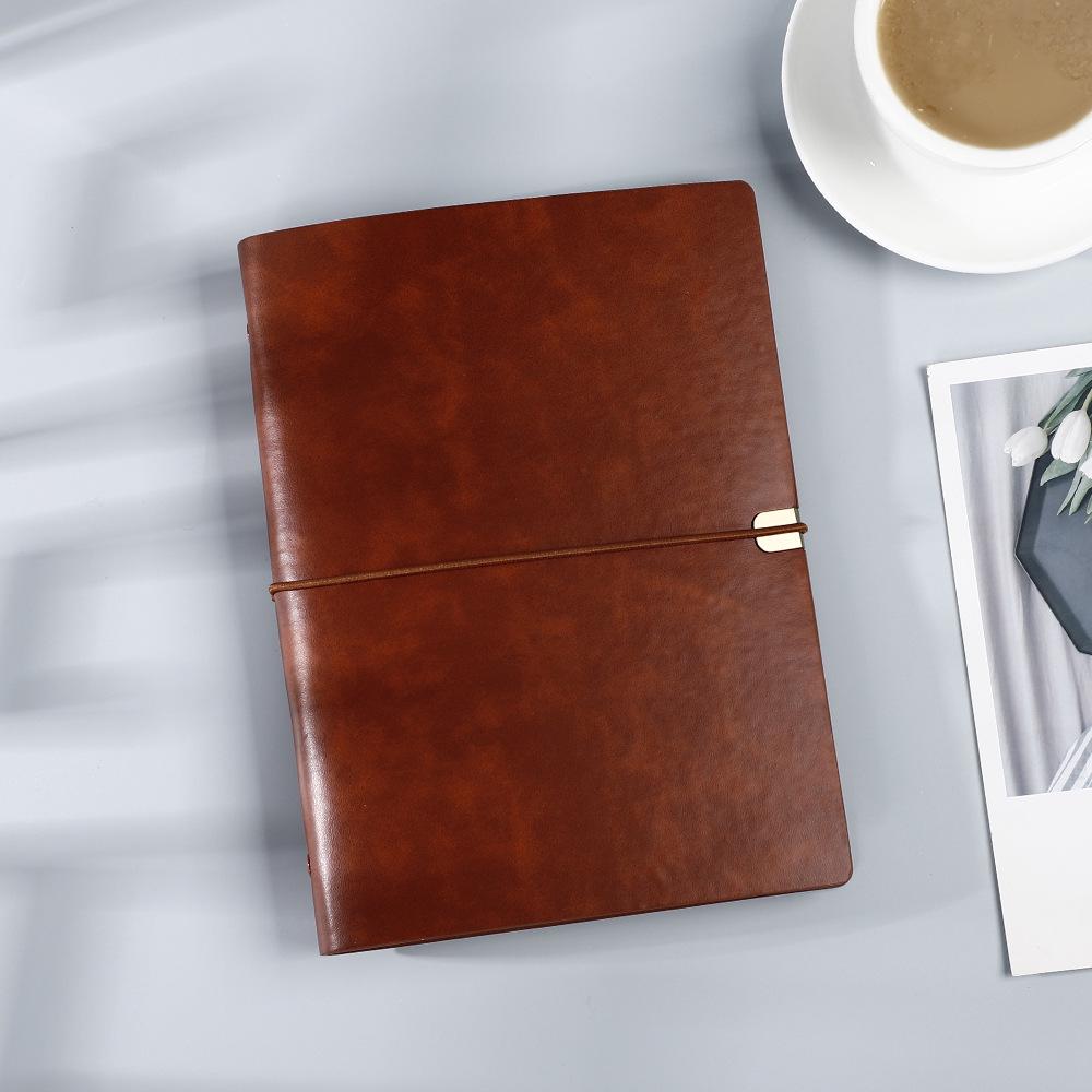 A5 Weicher Einband Lychee-Struktur Spiralblock - Abnehmbarer Leder Business-Notizblock für Besprechungen