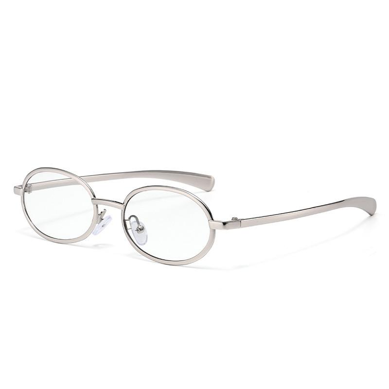 Vintage Metal Oval Sunglasses With Uv400 Protection For Fashionable Men And Women