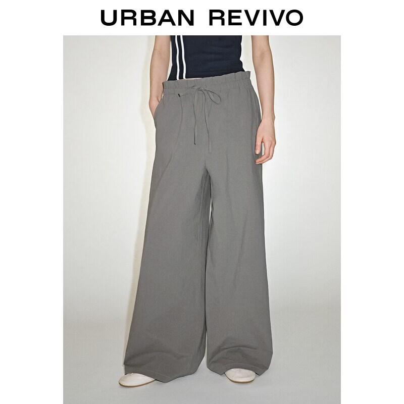 UR2026 Women s Relaxed Fit Drawstring Wide-Leg Pants L