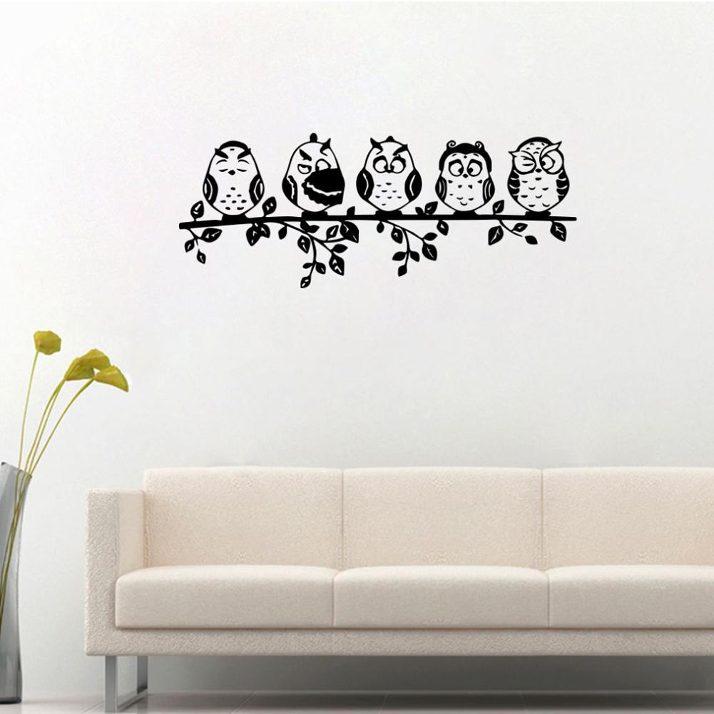 Owl Shaped PVC Wall Sticker Removable DIY Wall Decal Home Bedroom Decoration